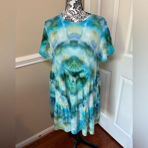 Old Navy Women’s, hand Tie-Dye Blue & Green Dress, size XL